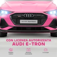 HOMCOM Macchina Elettrica per Bambini 12V con Telecomando, Velocità 3-8km/h, Luci e Musica, Età 3-5 Anni, Rosa(m-3)