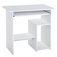 HomCom birou ergonomic, 80x45x75cm, PAL/metal, alb | AOSOM RO(m-11)