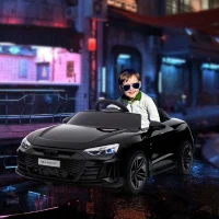 HOMCOM Coche Eléctrico para Niños de +3 Años AUDI RS e-tron GT Coche de Batería con Mando a Distancia 103x58x41 cm Negro(m-10)