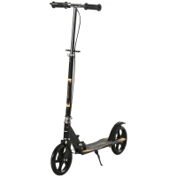 HOMCOM Trottinette pliable pour enfant avec guidon réglable en hauteur et double frein 86 x 35 x 93-103 cm noir(m-11)
