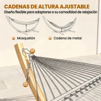 Outsunny Soporte para Hamaca de Madera 325x120x118 cm Estructura para Hamaca Carga Máx. 120 kg para Jardín Terraza Interiores y Exteriores Natural(m-6)