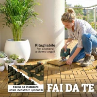 Outsunny Piastrelle Pavimenti, 10 pezzi, Esterni, 31x31 cm, Naturale.(m-6)