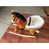 AIYAPLAY Cavalo de Balanço para Crianças 18 Meses+ com Relincho Realista e Estrutura em Madeira Maciça Castanho(m-5)