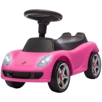 AIYAPLAY Rutschauto Kinder Porsche Rutschfahrzeug mit Hupe Licht Motorgeräuschen, für 18–36 Monate, Rosa(m-7)