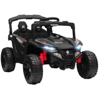 AIYAPLAY Coche Eléctrico para Niños 12V con 2 Motores Control Remoto 2,4G Suspensión Trasera Faros Música Negro(m-1)