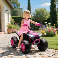 AIYAPLAY Quad Eléctrico para Niños de 3-8 Años 24V con 2 Motores Velocidad hasta 6,5 km/h Ruedas con Suspensión Rosa(m-10)