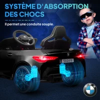 AIYAPLAY Voiture Électrique pour Enfants BMW M4 12V avec Télécommande 2,4G, Double Moteur, Klaxon, Lumières LED, Noir(m-6)