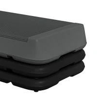 SPORTNOW Stepper aérobic fitness hauteur réglable 3 niveaux 10/15/20 cm surface antidérapante plastique, gris(m-11)