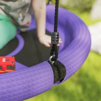 AIYAPLAY 100cm Diameter Nest Seat for Kids with Height Adjustable Hanging Ropes for Outdoor, Playground, Garden, Purple(m-9)