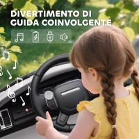 AIYAPLAY Macchina Elettrica per Bambini Licenza Land Rover con Fari LED, Clacson e Telecomando, 105x68.5x58 cm, Bianco(m-7)
