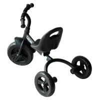 HOMCOM Triciclo per Bimbo con Campanello, Parafango, Ruota Speciale, Nero, 79x50.5x58cm(m-8)
