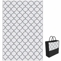 Outsunny Outdoor Tapijt Robuust Weerbestendig Tapijt met Netpatroon 182 x 274 cm Grijs(m-15)