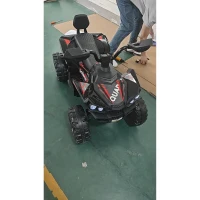 AIYAPLAY 24V 2 Seater Electric Quad Bike for Kids, Ride On Car ATV Toy w/ Forward Backward, for Boys Girls 3-8 Years, Black(m-15)
