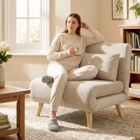 HOMCOM 2-in-1 fauteuil, relaxfauteuil en gastenbed, 72 x 78 x 79 cm, grijs(m-4)