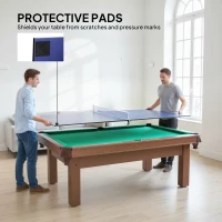 SPORTNOW 9 ft Folding Ping Pong Table Top for Billiard Tables, Table Tennis Conversion Top with Net, Foam Padding, Blue(m-7)