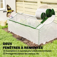 Outsunny Mini Serre de Jardin à Toit Pointu, Fenêtre avec Moustiquaire Intégrée, Métal Thermolaqué, 180 x 90 x 70 cm, Blanc(m-5)