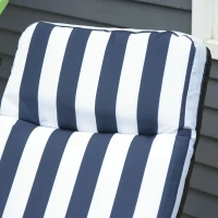 Outsunny Tuinstoel 2x Inklapbaar 60x75x104cm, Verstelbare Rugleuning, 5 Standen, Blauw Wit(m-9)