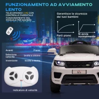 HOMCOM Macchina Elettrica per Bambini 3-6 Anni con Telecomando, Luci LED e Clacson, in PP e Metallo, 110x68x52 cm, Bianco(m-7)