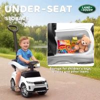 AIYAPLAY Land Rover Discovery Licensed Baby Push Car, 2-in-1 Ride on Car with Push Handle and Safety Guardrail, White(m-6)