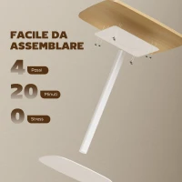 HOMCOM Tavolo da Pranzo Piccolo Quadrato 60 cm, Tavolo Cucina con Piano Effetto Legno, Base in Acciaio e Piedini Antiscivolo, Legno Naturale(m-7)
