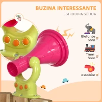 Outsunny Parque Infantil Exterior de Madeira com Baloiço Escorrega Volante Buzina Telefone para Jardim Relvado Vermelho e Madeira(m-6)