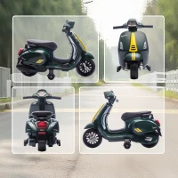 AIYAPLAY Moto électrique enfants 6 V, voiture électrique enfants avec Roues d'Apprentissage, 2-4 Ans, 71 x 37 x 52 cm, vert foncé(m-8)
