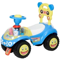 AIYAPLAY Foot to Floor oddler Ride on Toy w/ Music, Light, Horn, Under Seat Storage, Anti-Over-Backwards Device, Blue(m-11)
