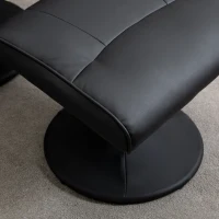 HOMCOM Fotoliu Relaxant cu Suport pentru Picioare, Reclinabil 145° cu Șezut Rotativ, cu 10 Puncte de Masaj, Negru(m-8)