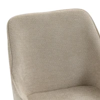 HOMCOM Eetkamerstoelen set van 2, draaibare stoelen met armleuningen, metalen frame, voor woonkamer en eetkamer, beige(m-10)
