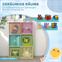 ZONEKIZ Opbergrek voor Kinderen, Blokken, Lades, MDF, Kantelbeveiliging, Grijs(m-6)