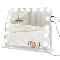 HOMCOM 14 LED bulb Tabletop Makeup Mirror, with Adjustable Settings(m-11)