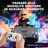 HOMCOM Macchina Elettrica per Bambini 3-5 Anni Lamborghini 12V con Telecomando e Velocità 3-5km/h, Nero(m-4)
