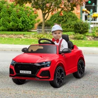 HOMCOM Audi RS Q8 Licensed Kids Electric Car, 6V 7Ah Kids' Electric Ride on with Remote Control, 7Ah Big Battery, Lights, Music USB, for 3-5 Years Old, Red(m-2)