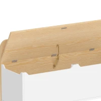 AIYAPLAY Kindertafel met bank, 5-in-1 kinderzitgroep met boekenrek en opbergbox, verrijdbare opbergbank, 3-8 jaar(m-11)