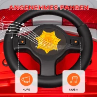 AIYAPLAY Elektrische Kinderauto 12V met Claxon, Muziek, Sirene, Zwaailicht, Voertuig met Koplampen, Zachte Start, Brandweerauto voor 3-5 jaar, 3 km/u, Rood(m-8)