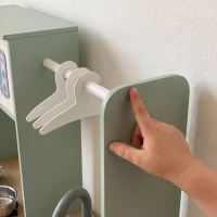 AIYAPLAY Cuisine enfant jouet d'imitation, dinette enfant avec cuisinière, évier, micro-ondes, 5 accessoires, vert(m-10)