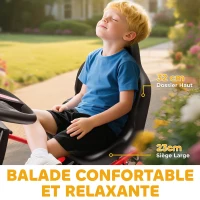 AIYAPLAY Kart à pédales pour enfants, karting enfant 3 à 6 ans avec roue libre, frein, roues EVA antidérapantes, rouge(m-7)