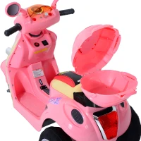 HOMCOM Kids Electric Ride On Toy Car 6V Electric Motorbike with Chargeable Battery Headlight and Music for 3-5 Years - Pink(m-14)