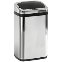 HOMCOM vuilnisemmer rvs automatische sensor 30 l afvalemmer IR-sensor (vierkant) 30 l/ vierkant met/zonder binnenemmer rond vierkant 30 l / 50 l (30 l/vierkant)(m-1)