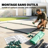 Outsunny Mini Serre de Jardin Serre à tomates mini serre tunnel toit pointu1,8L x 0,9l x 0,7H m métal thermolaqué PE Haute densité fenêtre moustiquaire intégrées Vert(m-6)