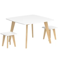 AIYAPLAY Ensemble 1 table et 2 chaises pour enfants, meuble polyvalent pour chambre, salle de jeux, 3-8 ans(m-1)