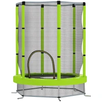 AIYAPLAY Trampolino Elastico per Bambini Ø140 cm con Rete di Sicurezza e Disegni, Età 3-6 Anni, Verde(m-11)