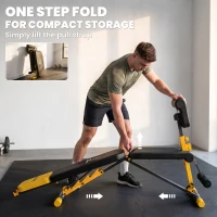 SPORTNOW Adjustable Weight Bench for Home Gym, 300kg Incline Decline Flat Foldable Bench Press with 6 Backrest Positions, Yellow(m-7)
