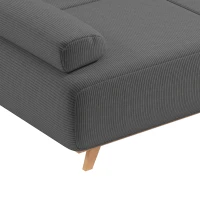 HOMCOM Slaapbank met verstelbare rugleuning, bedfunctie, verborgen opbergruimte en cordbekleding, grijs(m-11)