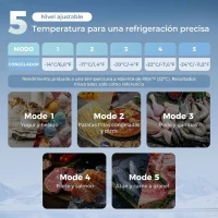 HOMCOM Congelador Vertical de 35 L con Temperatura Ajustable -24 °C a -14 °C Puerta Reversible y Estante Extraíble Plateado(m-4)