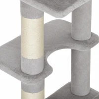 PawHut Grote krabpaal 200 cm, kattenboom met 2 bedden, 3 holletjes, hangmat en 3 ballen, voor 1-3 katten tot 6 kg, lichtgrijs(m-12)