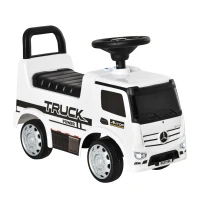 HOMCOM Voiture porteur Enfants licence Mercedes Benz 12-36 Mois Coffre klaxon phares Blanc(m-1)
