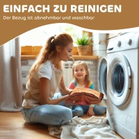 AIYAPLAY Fahrbares Reitpferd für Kinder, weicher Bezug, Batteriebetrieb, Musik, Räder, 1,5-5 Jahre, Braun(m-7)
