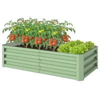Outsunny Carré Potager de Jardin Rectangulaire, Tôle d'Acier Ondulée, 120 x 60 x 30,5 cm, Vert(m-16)