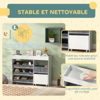 AIYAPLAY Étagère à jouets pour enfants étagère à livres 11 bacs de rangements en tissu non tissé 105 x 30 x 80 cm blanc(m-5)